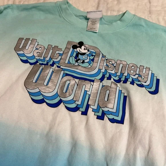Walt disney world ombre retro sweatshirt L disney parks blues - Picture 6 of 8